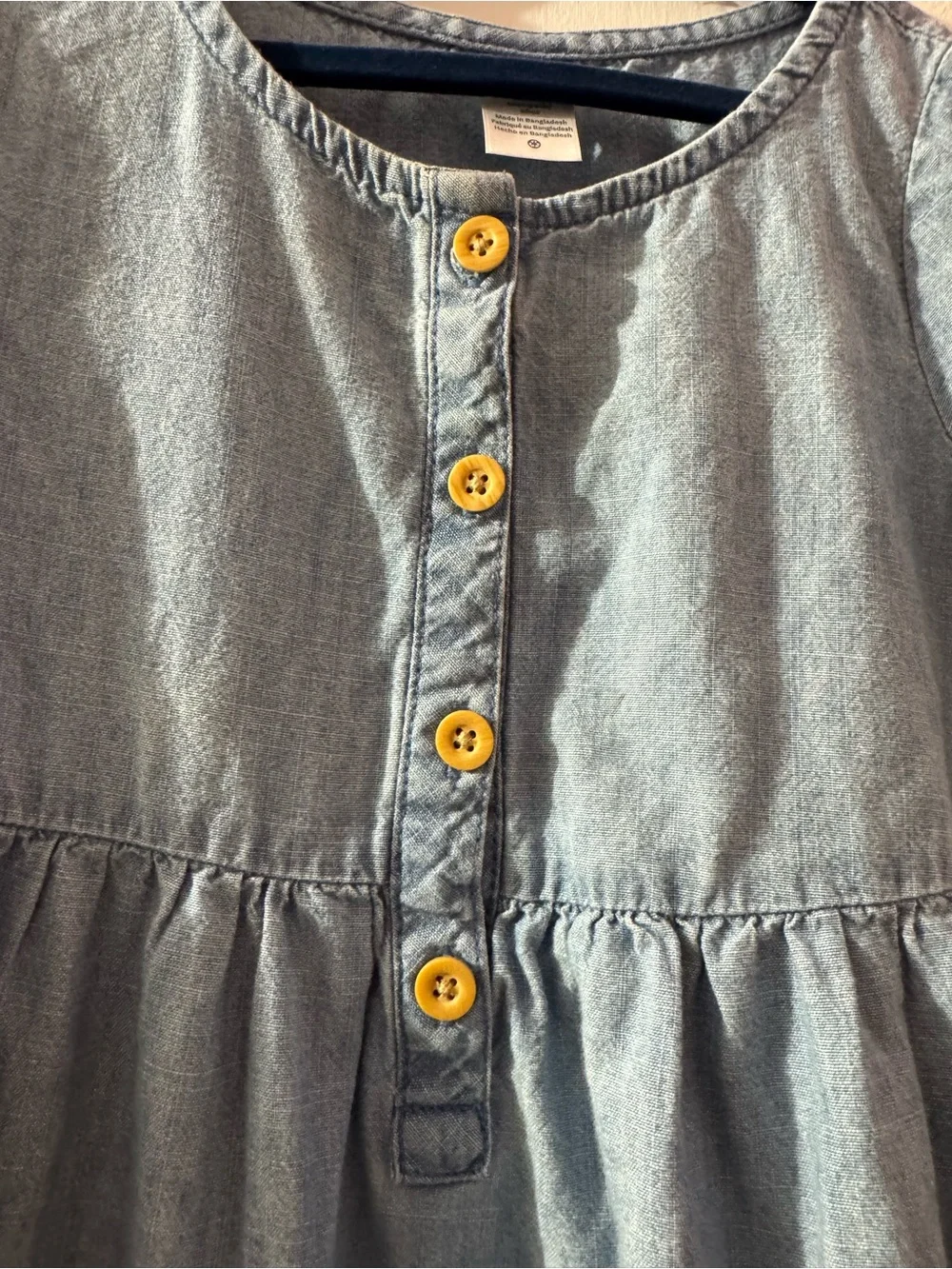Carter's Light Denim Blue Button-Front Tiered Dress